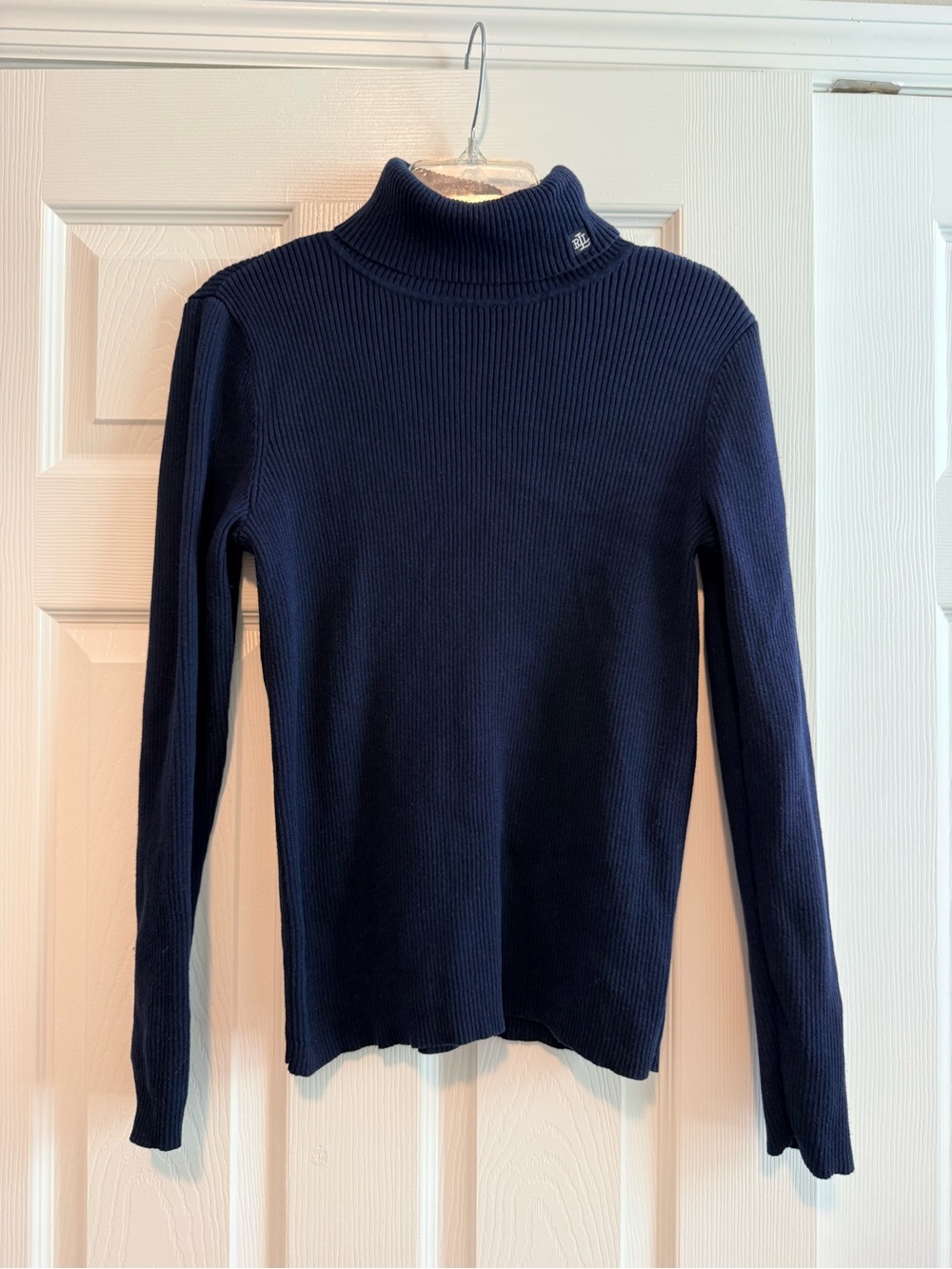 Lauren Ralph Lauren Navy Ribbed Turtleneck Sweater